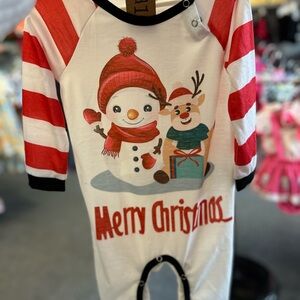 Festive Snowman and Reindeer Kids One Piece